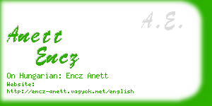 anett encz business card